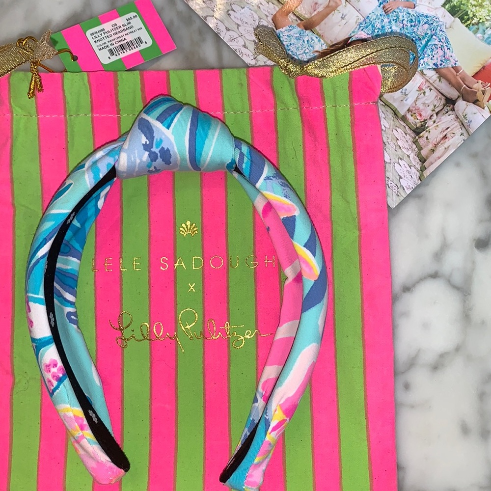 Lilly Pulitzer x Lele Sadoughi Slim Knotted Headband NWT Rainforest Retreat